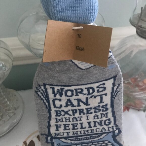 Primitives by Kathy Bottle Sock "Words Can't Express..." NEW with tag - Picture 2 of 5